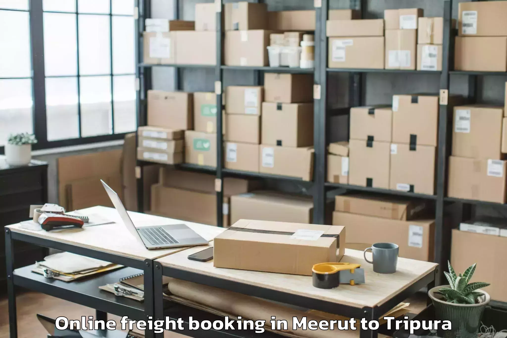 Expert Meerut to Aambasa Online Freight Booking